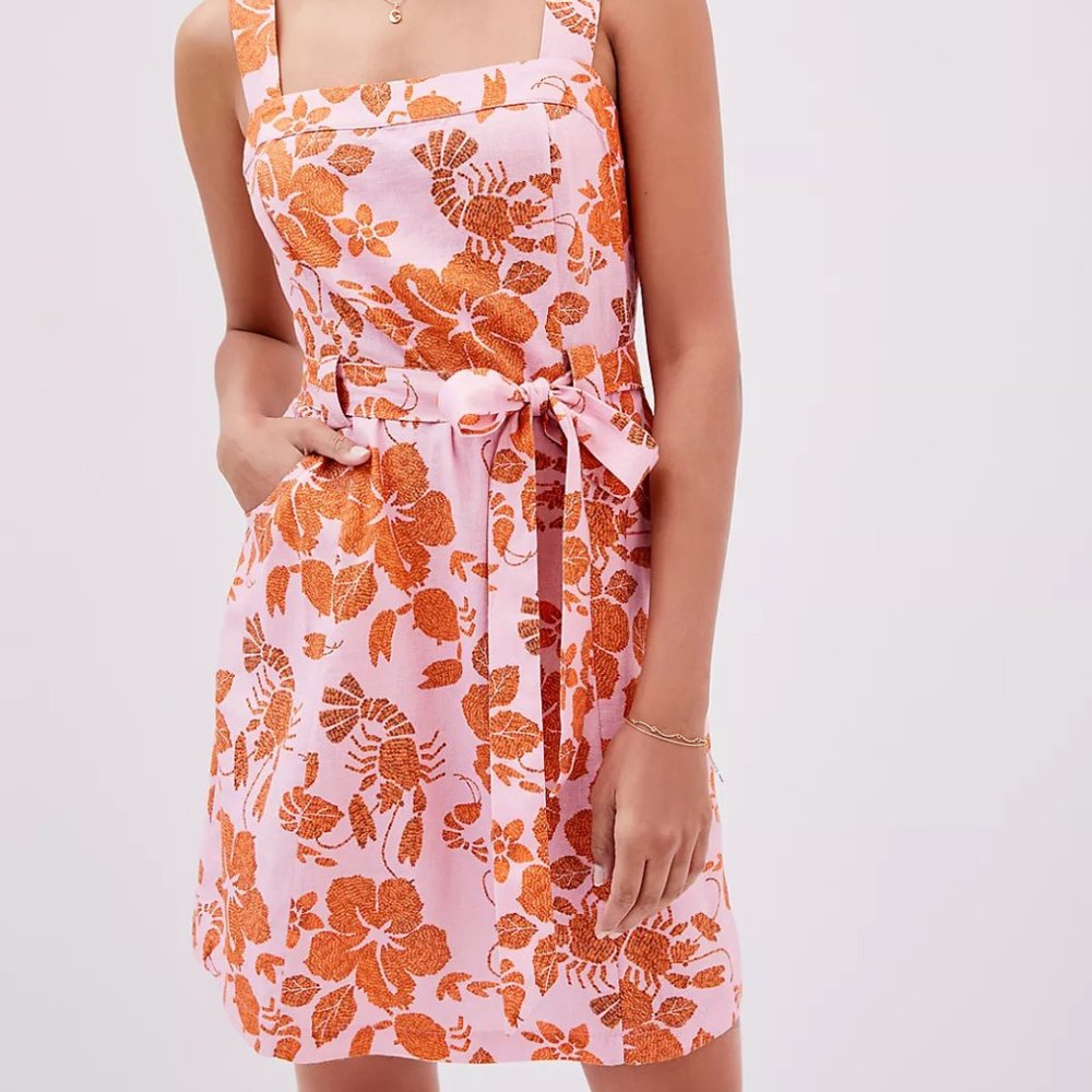 🦞FARM RIO Floral Lobster Print Mini Dress